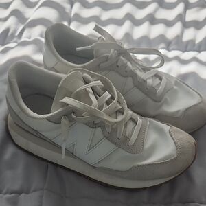 New Balance White and Yellow Athletic Shoes